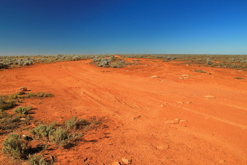 Lonely track across the desert, Australia