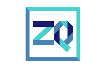 ZQ Square Ribbon Letter Logo