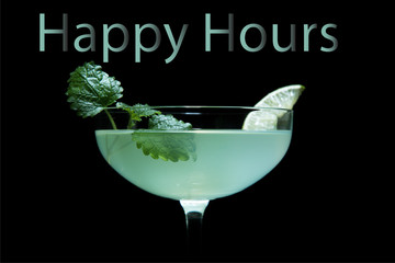 inscription on a natural background of colorful drinks