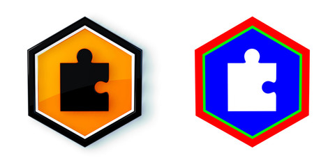 Ikona sześciobok 3D sześciokąt