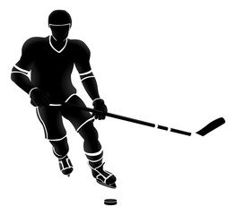 Ice Hockey Player Silhouette