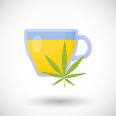 Marijuana or cannabis tea vector flat icon