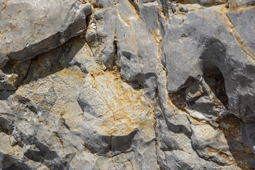 close up of a grey stone wall