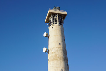 Inside perspective of a tall communications tower