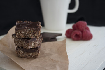 Vegan Raspberry Brownies and Coffee