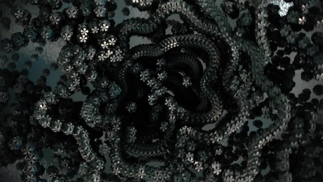 Abstract 3d rendered loop of snake tunnel animation.