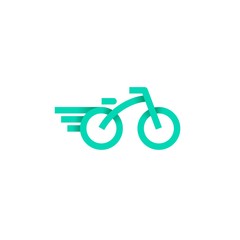 Fully editable line logotype. Gradient vector logo of bicycle