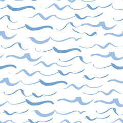 Abstract seamless pattern of waves. Design for backdrops with sea, rivers or water texture. Figure for textiles. - 195620769