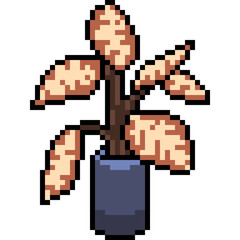 Obraz premium vector pixel art plant pot