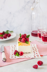 Lemon Semifreddo with Raspberries
