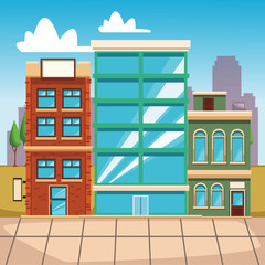 Tower buildings in the city vector illustration graphic design