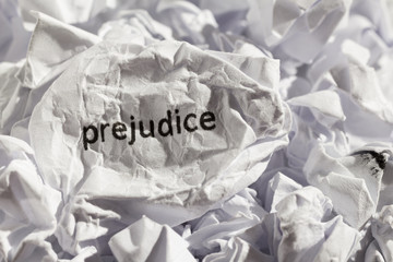 Paper written prejudice. Concept of old and abandoned idea or practice.