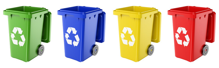 3D Dustbins of various colors