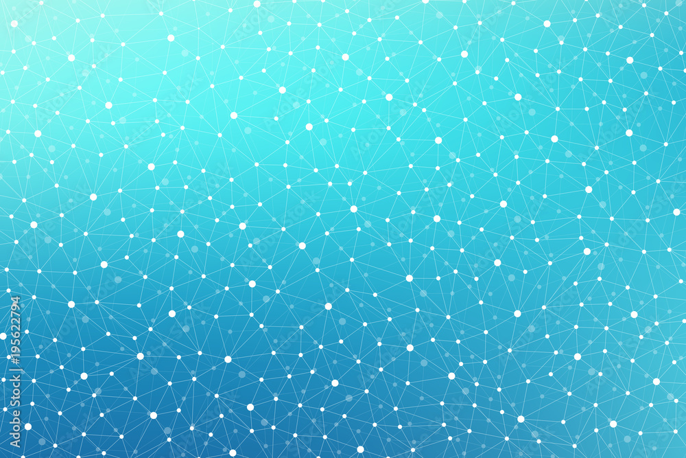 Aufkleber Graphic abstract background communication. Geometric scientific pattern with compounds. Minimal array lines and dots. Digital data visualization. Scientific illustration for your design