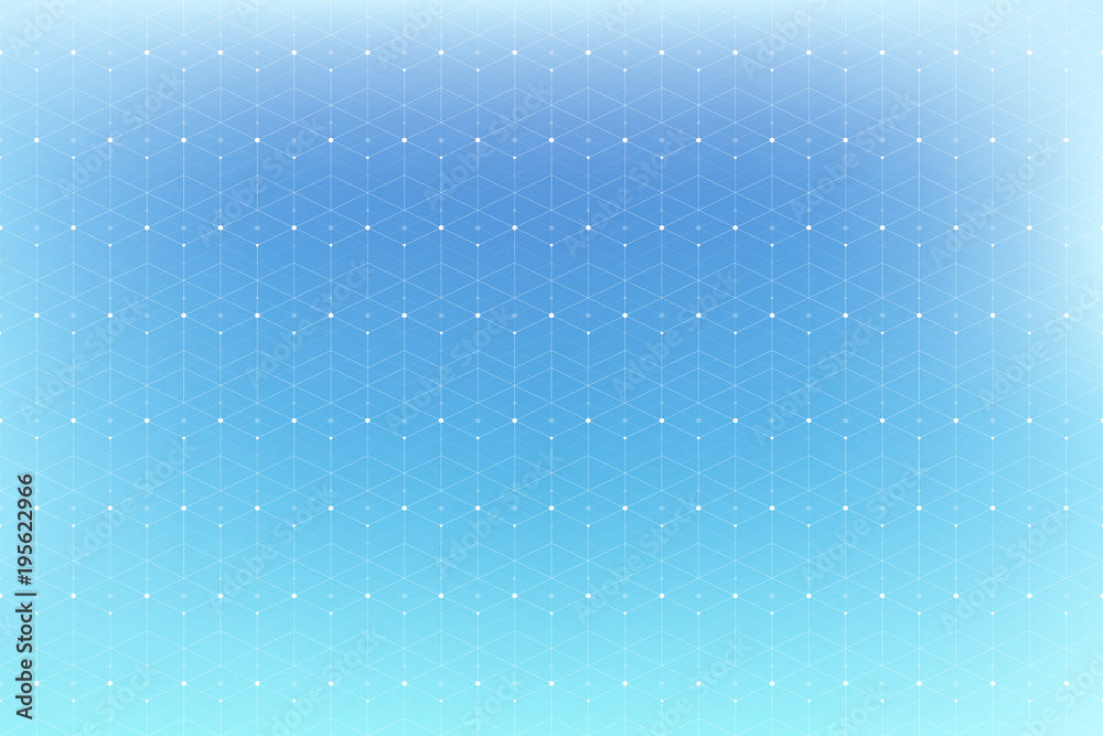 Poster Geometric pattern with connected line and dots