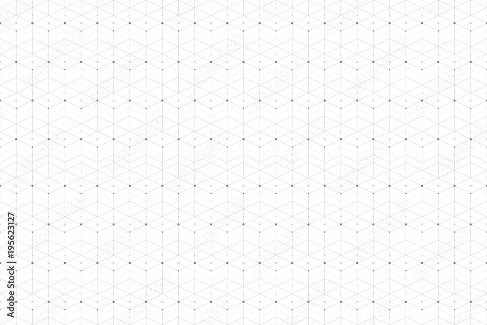 Poster Geometric pattern with connected line and dots.