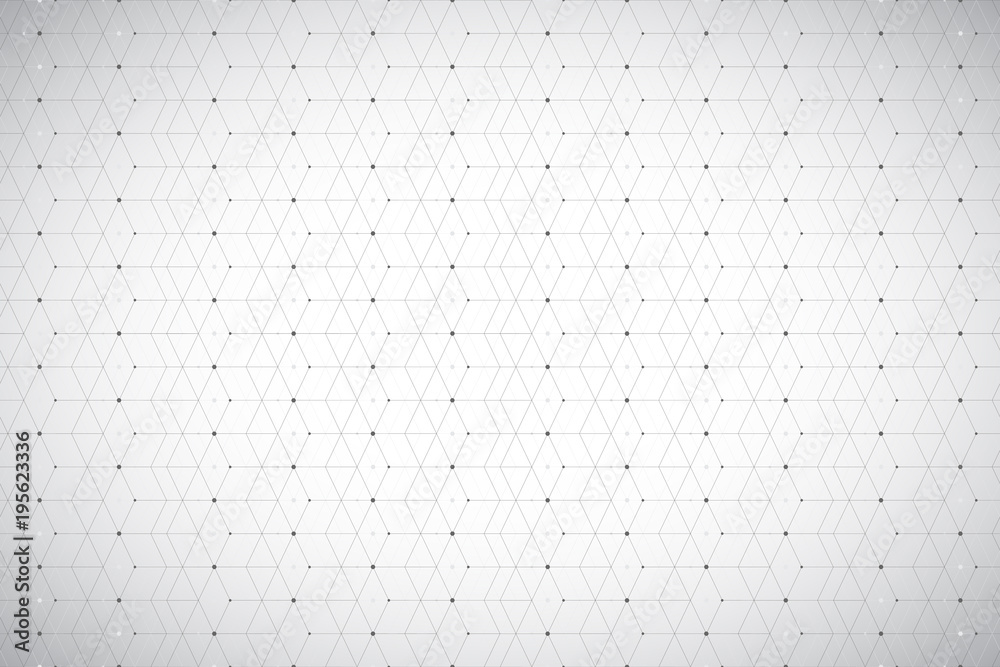 Poster Geometric pattern with connected line and dots. Graphic background connectivity. Modern stylish polygonal backdrop for your design, illustration.