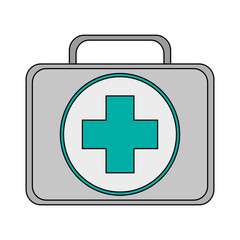 Obraz premium First aids suitcase vector illustration graphic design