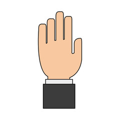 Hand with palm open vector illustration graphic design