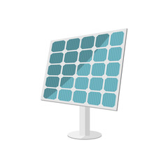 Solar panel icon in flat style isolated on white background. Vector illustration.
