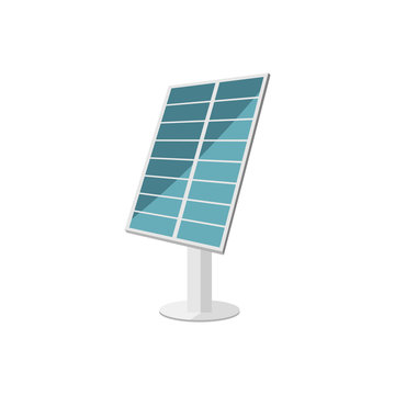 Solar Panel Icon In Flat Style Isolated On White Background. Vector Illustration.