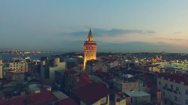 Havadan istanbul galata kulesi