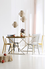 Natural dining room interior