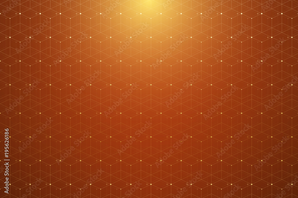 Aufkleber Geometric pattern with connected line and dots.