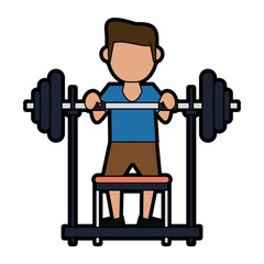 Gym bench weights vector illustration graphic design