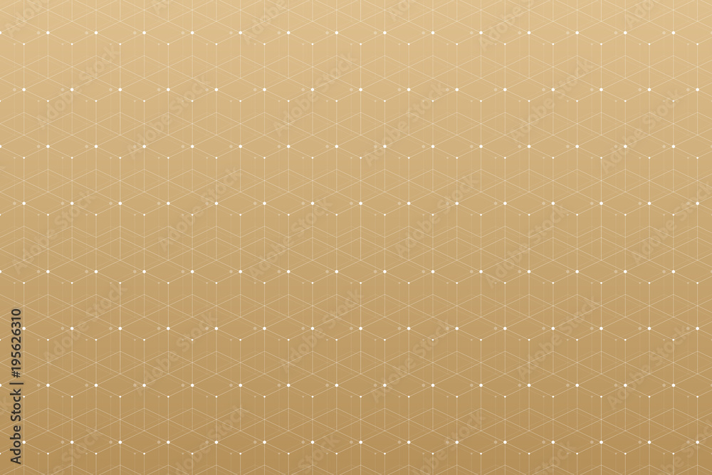 Poster Geometric pattern with connected line and dots. Graphic background connectivity. Modern stylish polygonal backdrop for your design, illustration.