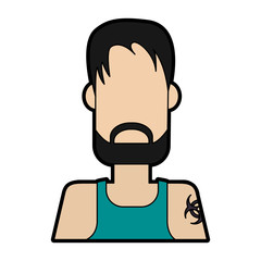 Man faceless avatar vector illustration graphic design