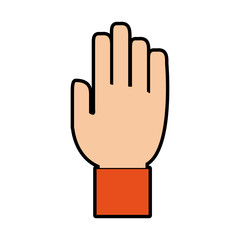 Hand with palm open vector illustration graphic design