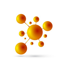 3D illustration dna,molecule, atom.