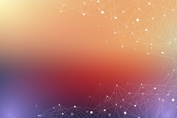 Geometric graphic background molecule and communication. Big data complex with compounds. Perspective backdrop. Minimal array Big data. Digital data visualization. Scientific illustration.