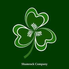 Vector Green Leaf Shamrock Icon. Happy Patrick Day Holiday