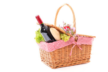 summer picnic with basket