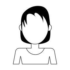 Obraz na płótnie Canvas Woman faceless profile vector illustration graphic design