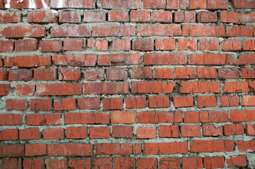 Texture of old brick masonry of red brick