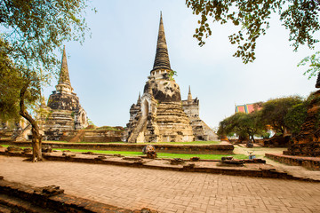 Naklejka premium Built Structure, Monument, Old Ruin, Asia, Ayuthaya