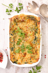 baked vegetable with spinach