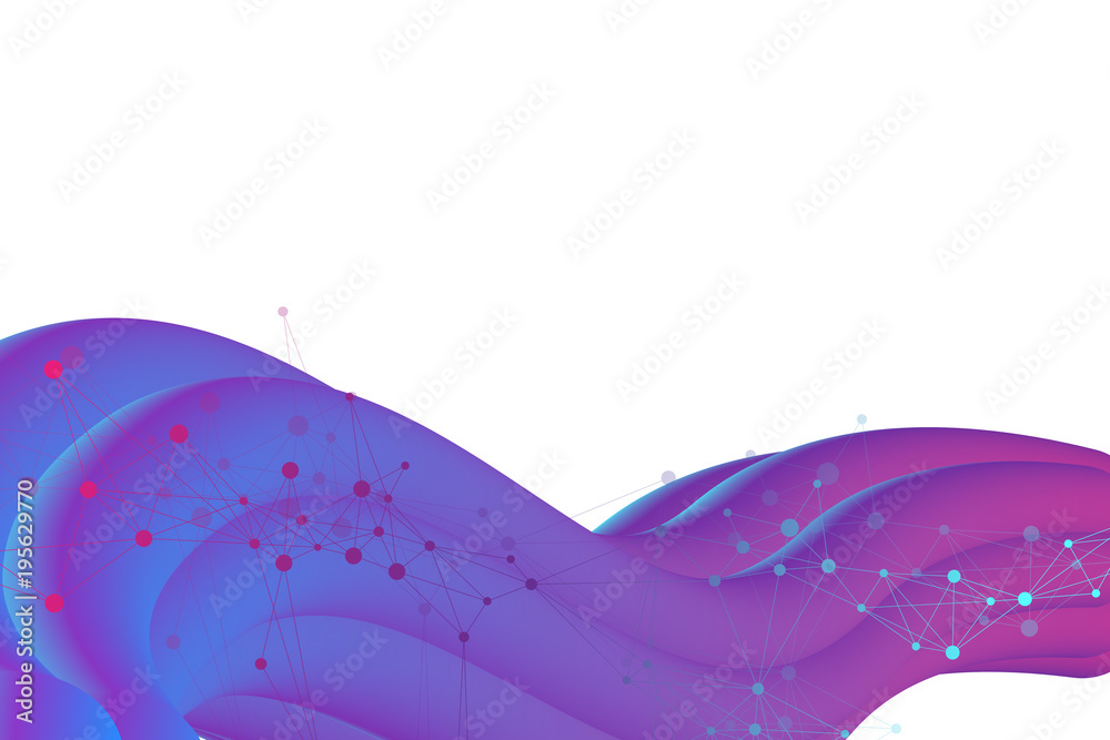 Poster abstract background with fluid multicolored waves. futuristic trendy design. modern illustration for
