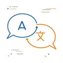 Language translation chat bubble concept