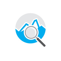 Search Mountain Logo Icon Design
