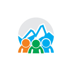 People Mountain Logo Icon Design
