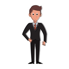 Businessman with suit cartoon vector illustration graphic design