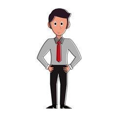 Businessman with suit cartoon vector illustration graphic design