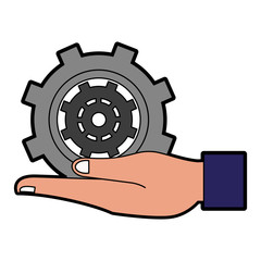 Hand with gear vector illustration graphic design