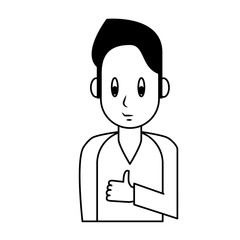 Young man cartoon vector illustration graphic design