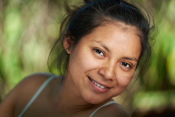Fototapeta premium Portrait of hispanic woman without makeup
