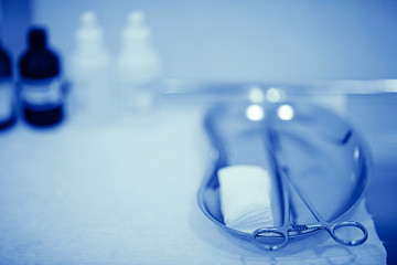 medical surgical instruments clinic, medical table, concept surgery, medicine, consultation, clinic, health